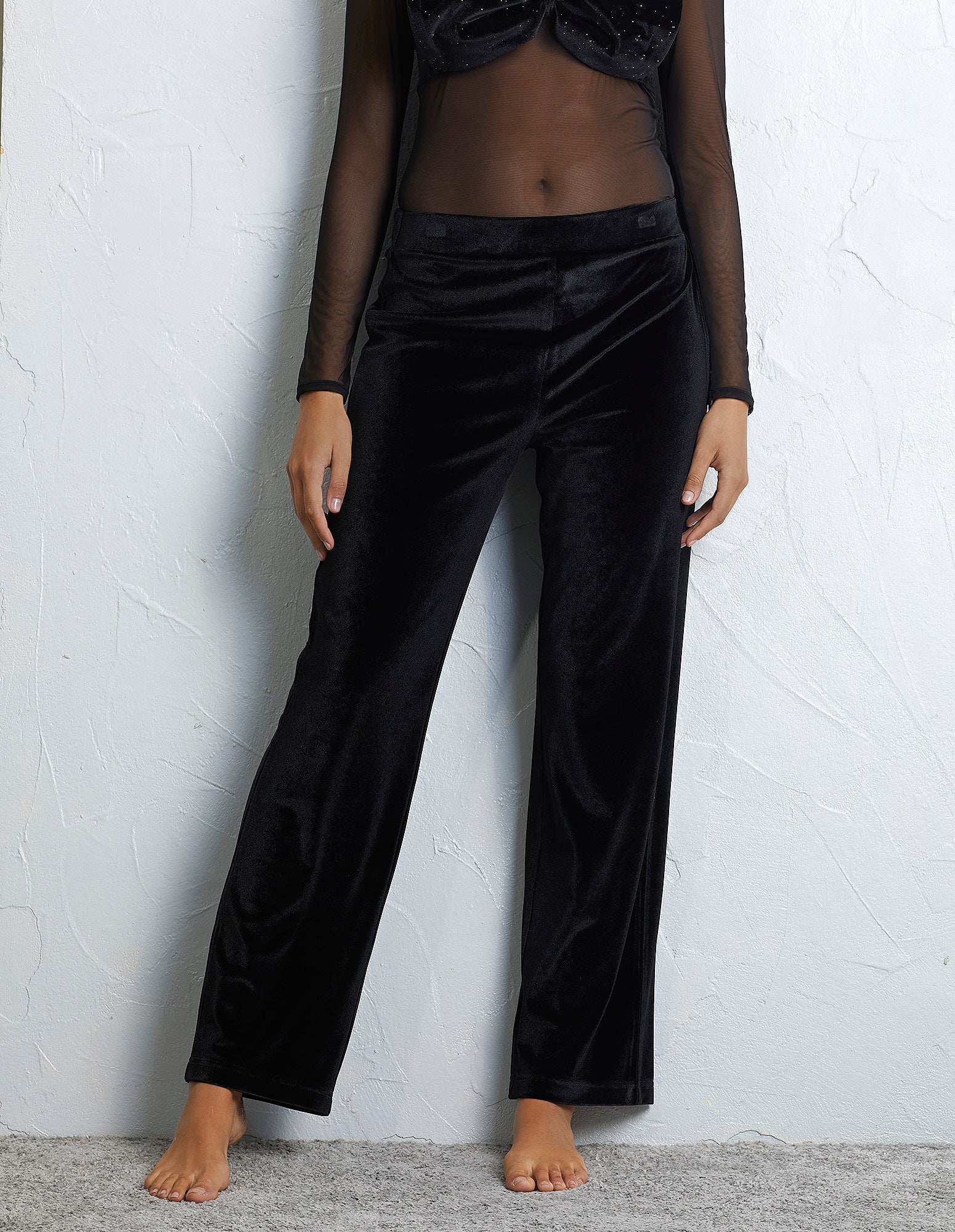 Velvet Party Woman Full-long trousers