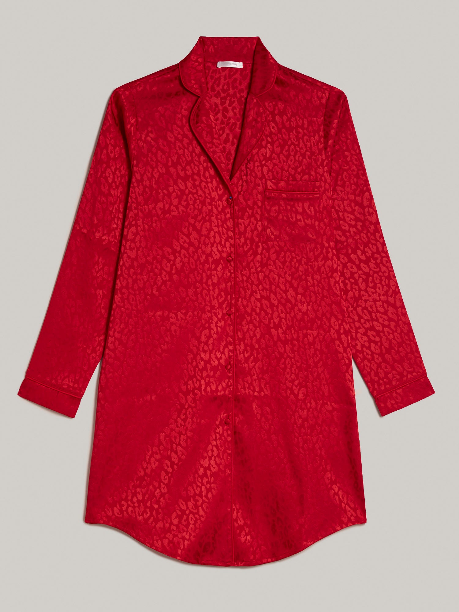 Red Leopard Woman Long-sleeve nightshirt