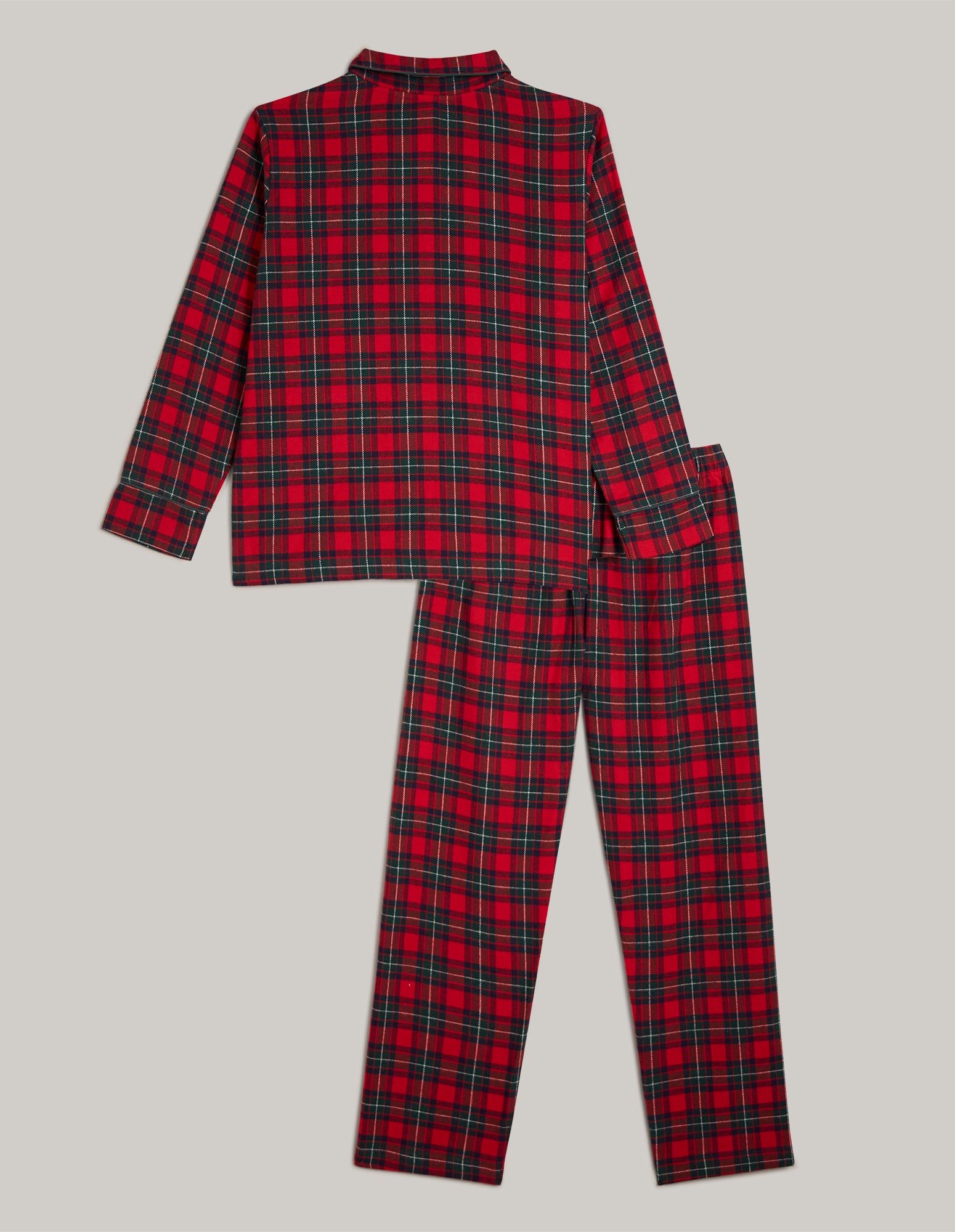 Tartan Family Girl Long-Pyjamas with front opening