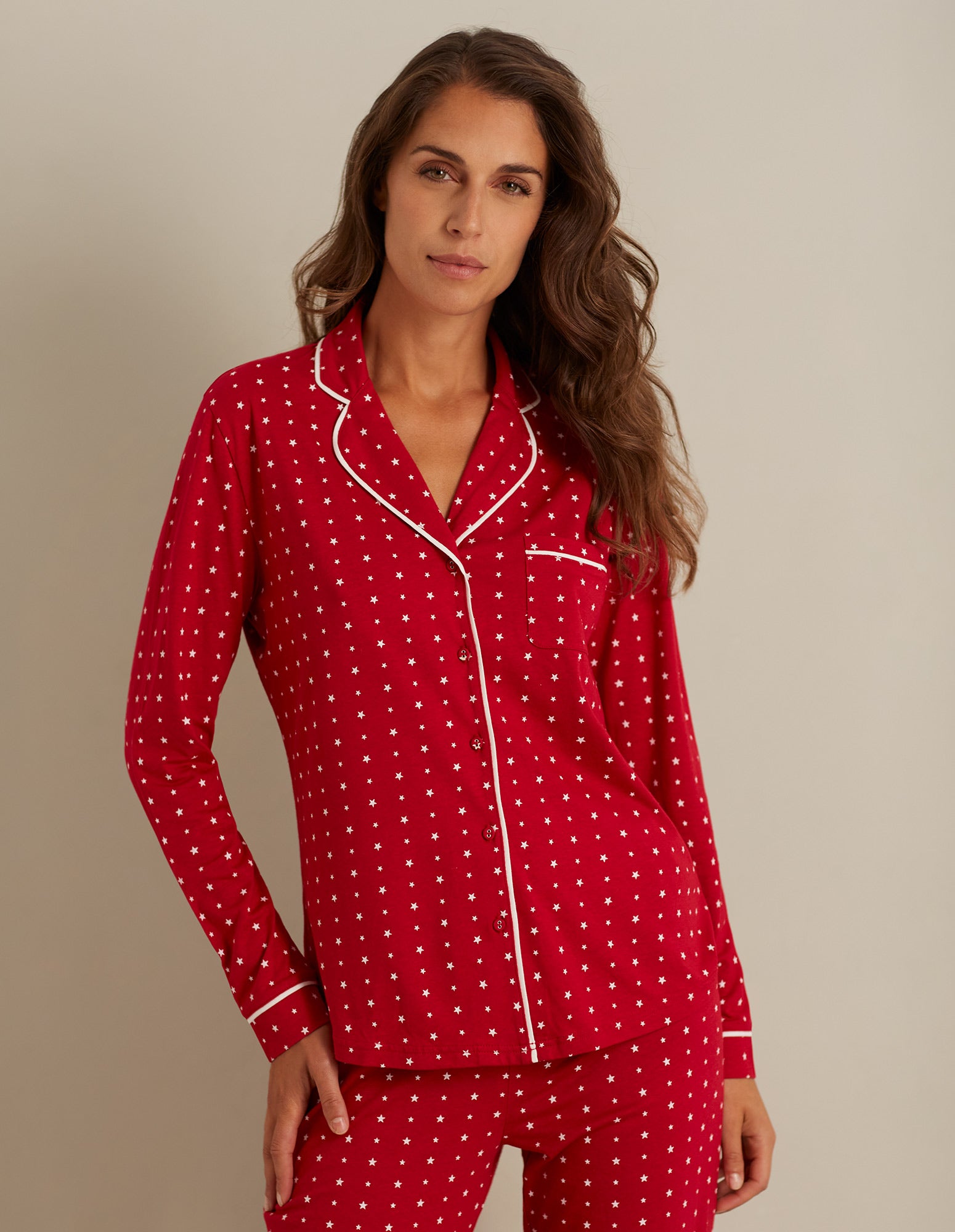 Xmas Cuckoo Woman Long-Pyjamas with front opening