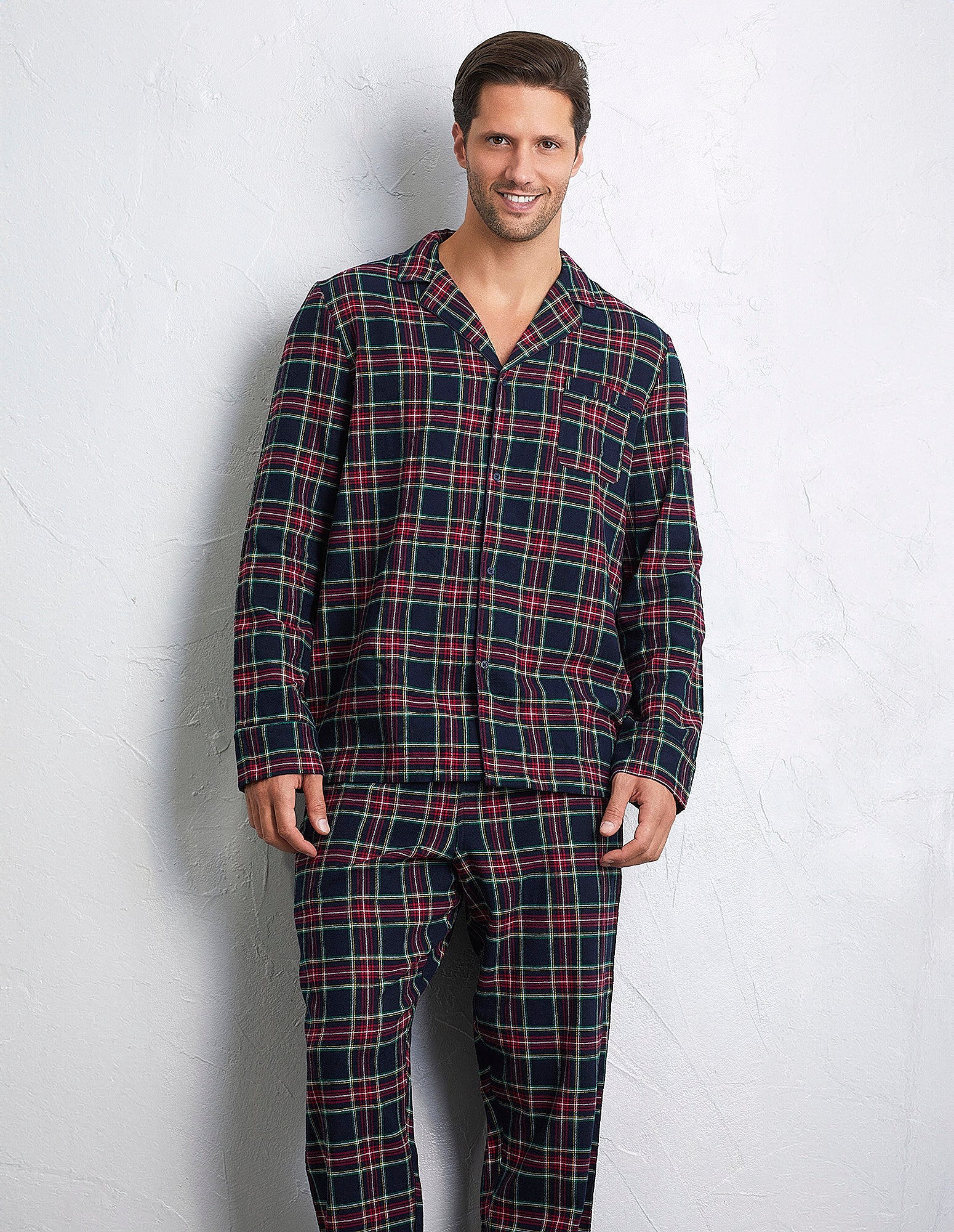 Tartan Family Man Long-Pyjamas with front opening 3