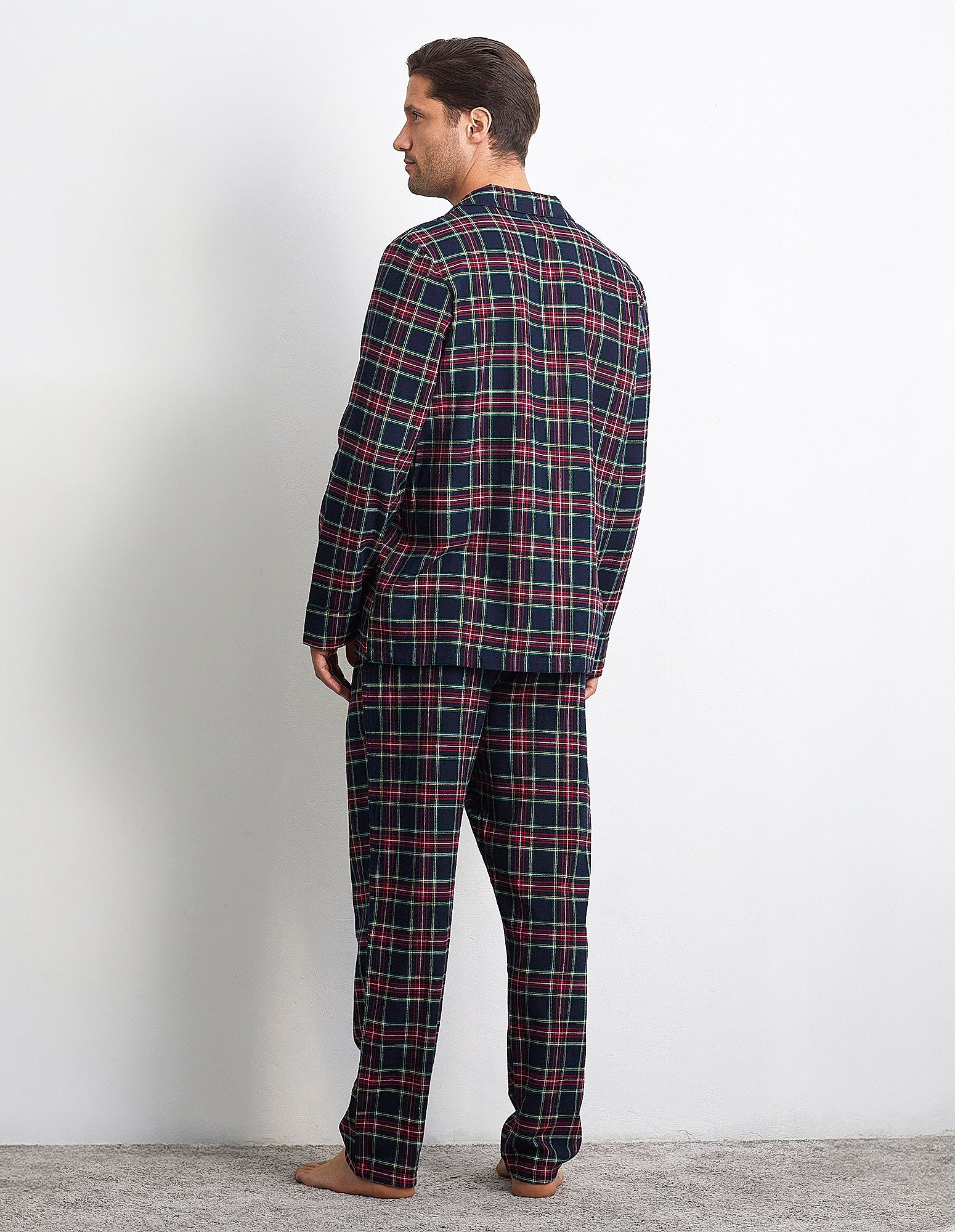 Tartan Family Man Long-Pyjamas with front opening 3