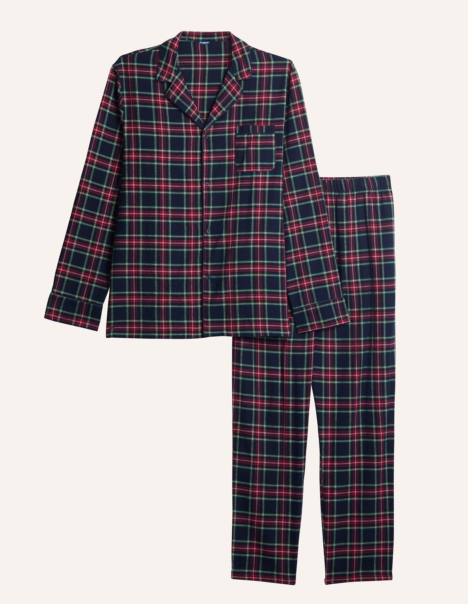 Tartan Family Man Long-Pyjamas with front opening 3